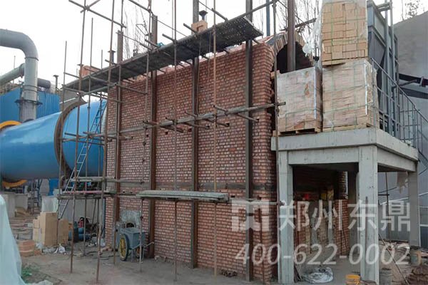 煤泥烘干機高溫沸騰爐建造現(xiàn)場